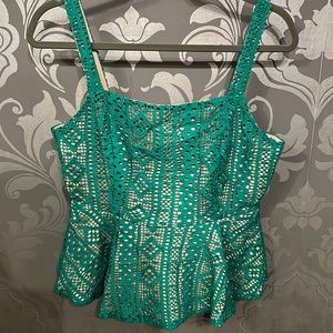 Endless rose Lace peplum tank.